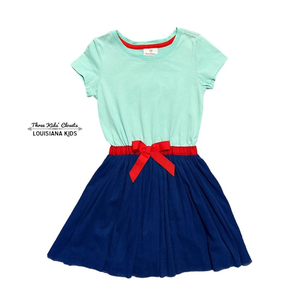 Hanna Andersson Sz 120 (6-7Y) Blue & Red Tulle Dress